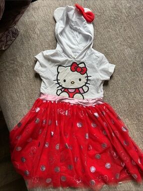 Sanrio Hello Kitty White & Red Hooded Tulle Dress